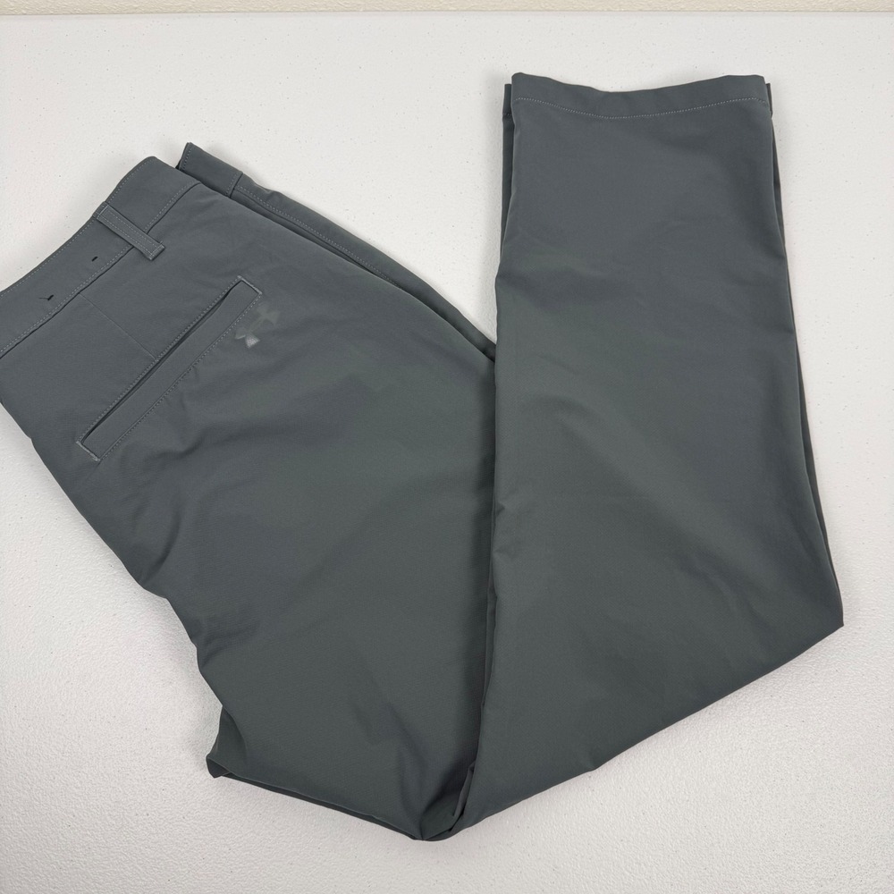 Under Armour Mens Golf Pants Gray 36x30 Straight Leg‎ Performance Chino Trousers